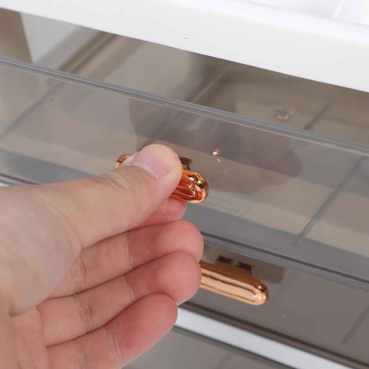 HOLIDYOYO Countertop Cosmetic Organizer Box with Transparent Drawers Multi-Layer Makeup Storage for Skincare Office Supplies Bedroom and Bathroom