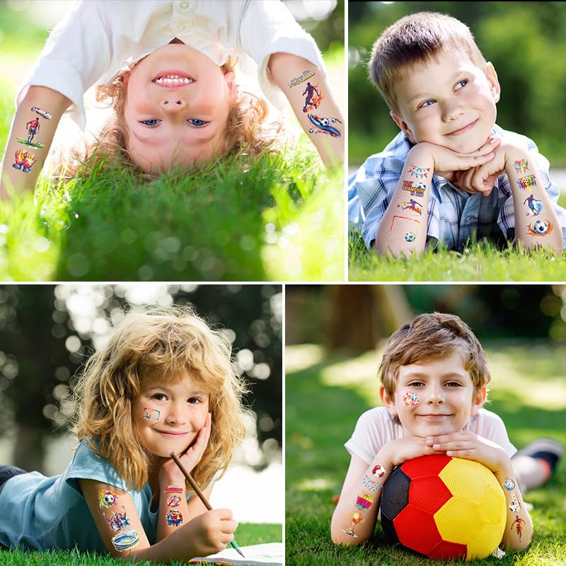 Soccer Temporary Tattoos - 12 Sheets Football Party Favors