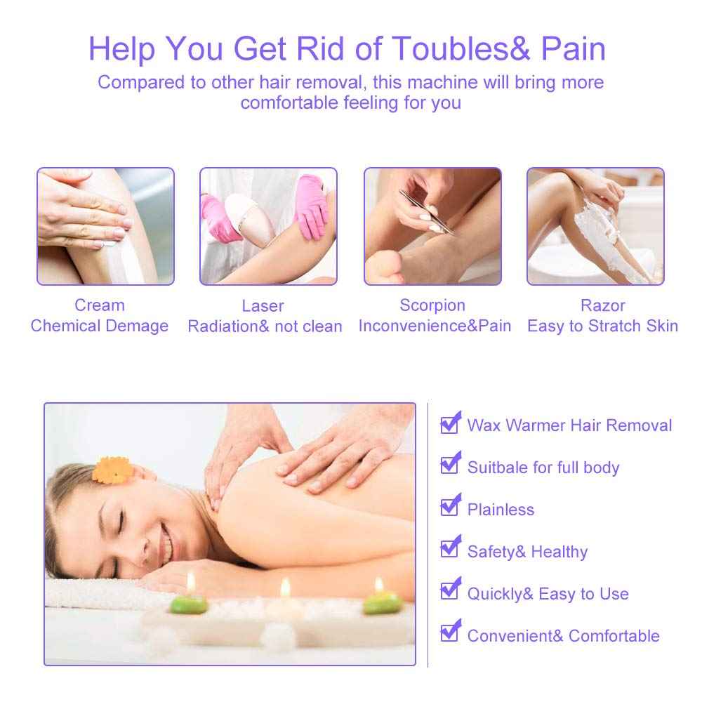 Subay Roll on Wax Warmer Double Cartridges Warmers 110v for Women Men Body Waxing Coarse Hair Removal with Heater Base for Hair, Leg, Face, Armpit, Bikini, Eyebrow, Brazilian