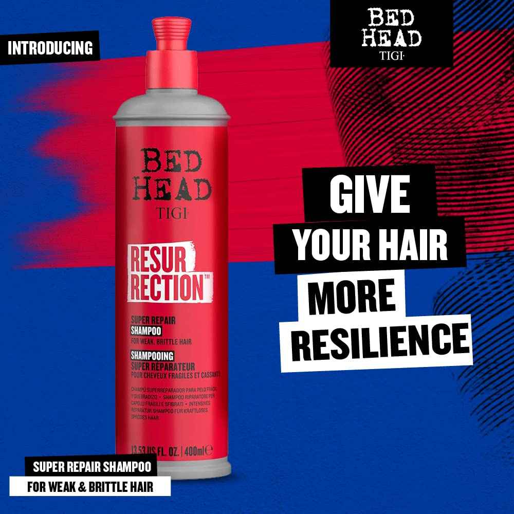 TIGI Bed Head Resurrection Repair Shampoo for Damaged Hair 13.53 fl oz (Pack of 2)