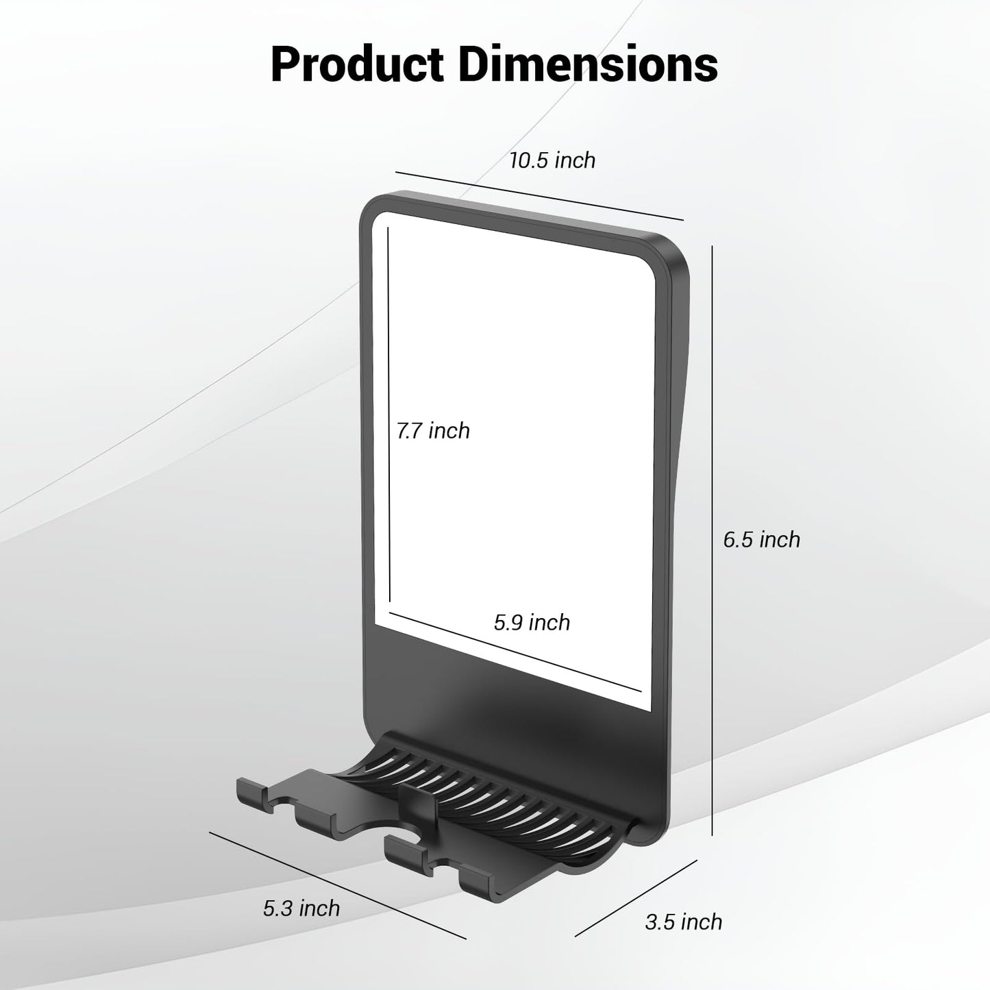 Infitrans Shower Mirror for Shaving Fogless with Multifunctional Storage for Razor and Shaving Foam Canister,Adjustable Angle Mirror (Black)