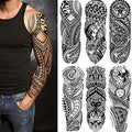 Temporary Tattoo Sleeves - 6 Sheets Full Arm Waterproof Tribal