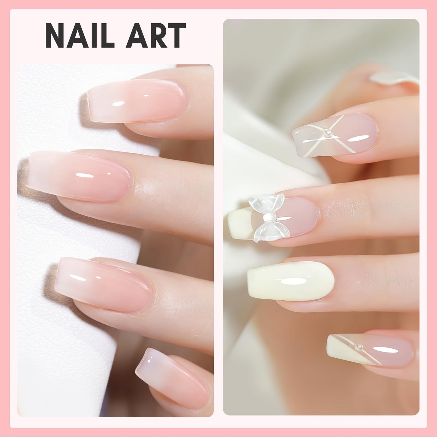 Makartt Gel Nail Polish Set 15ML Natural Gel Polish Milky White Color Soak Off UV Nail Art Manicure DIY Salon Home for Woman Girls-Milky Haze