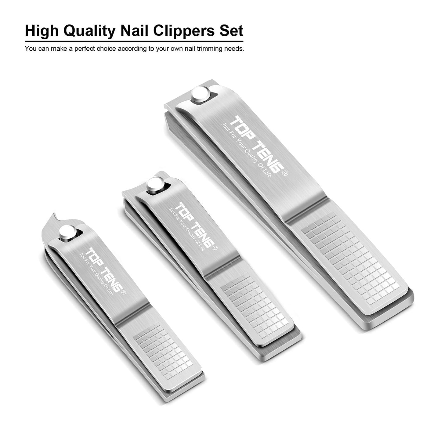 Nail Clippers Set - TOP TENG Sharpest Fingernail, Toenail and Sided Ingrown Nail Clippers with Nail File, Perfect Nail Cutter and Cuticle Trimmer for Men & Women