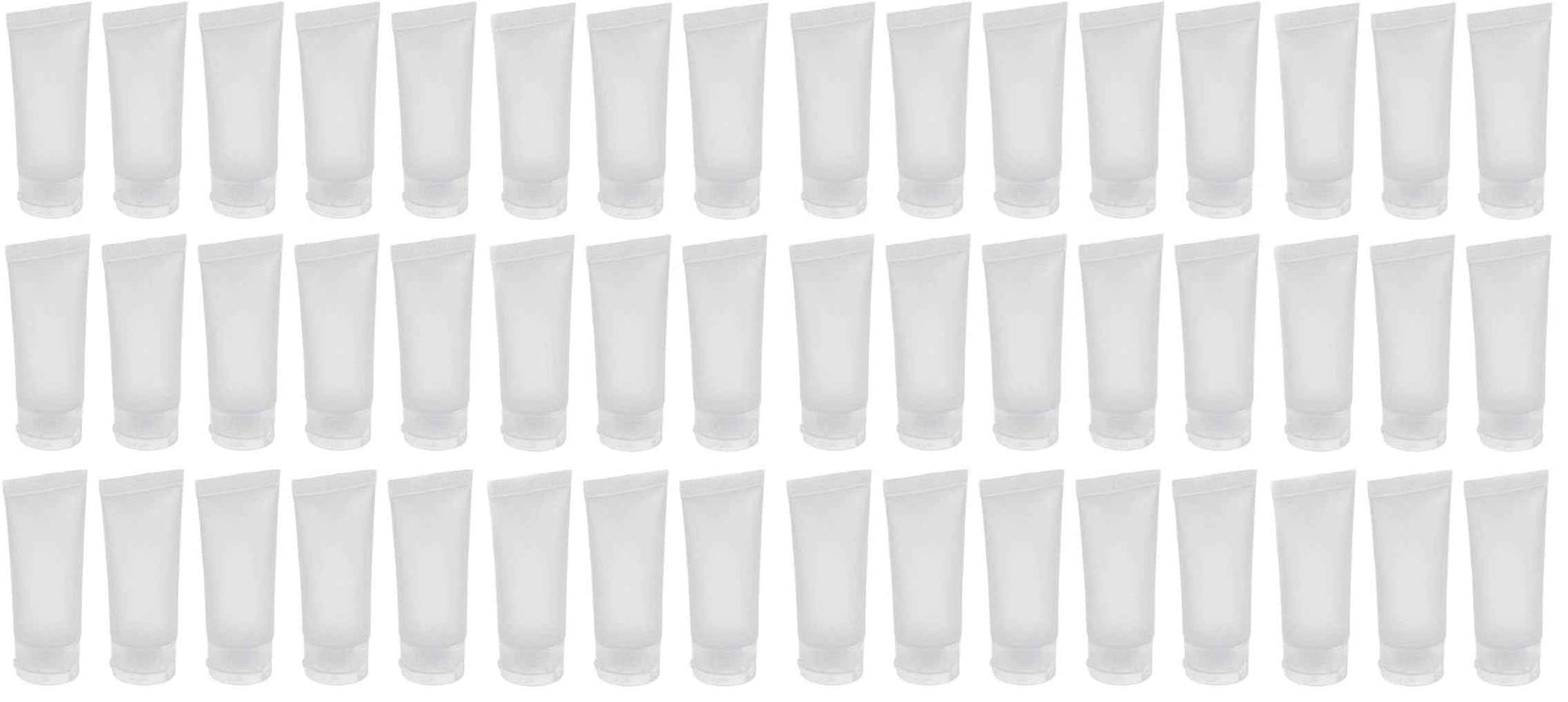 ericotry 24Pcs 30ml (1oz) Empty Translucent Plastic Cosmetic Lotion Tubes Bottles Shampoo Facial Cleaning Bottles Makeup Sample Soft Container Tube Bottle Vial Jar Pot Case with Flip Lid (Pack of 2)