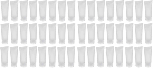 ericotry 24Pcs 30ml (1oz) Empty Translucent Plastic Cosmetic Lotion Tubes Bottles Shampoo Facial Cleaning Bottles Makeup Sample Soft Container Tube Bottle Vial Jar Pot Case with Flip Lid (Pack of 2)