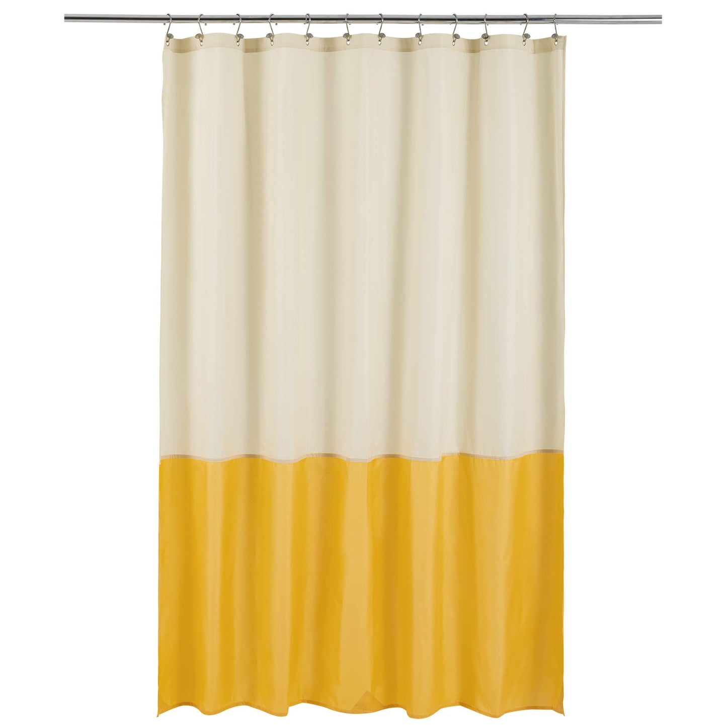 ALYVIA SPRING Waterproof Fabric Shower Curtain Liner - Soft & Light-Weight Cloth Shower Liner, 3 Bottom Magnets, Hotel Quality & Machine Washable - Standard Size 72x72, Cream and Yellow