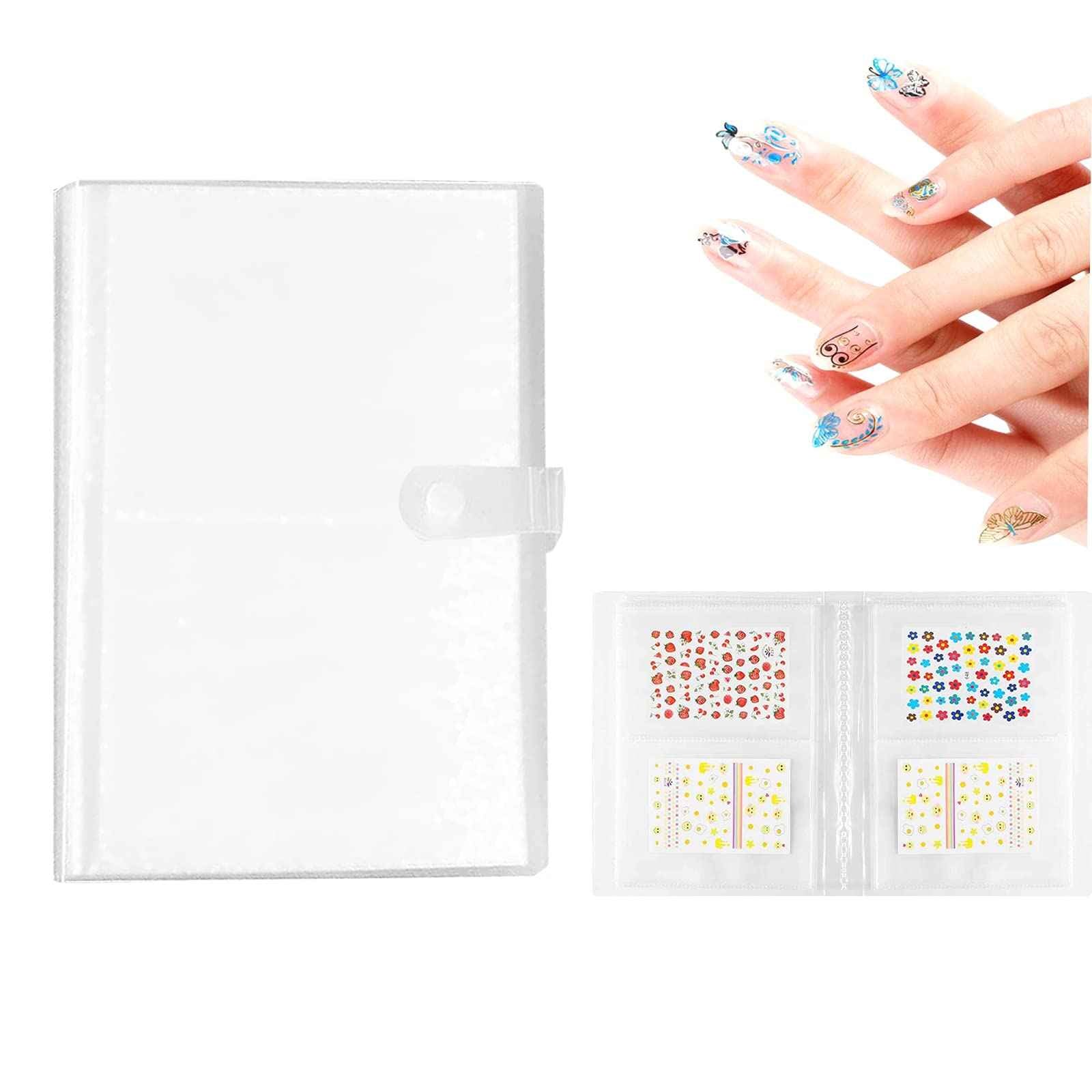 Nail Sticker Album Storage Book 144 Slots Nail Art Decals Stickers Holder Organizer Display Book Collecting Album- No Stickers Included