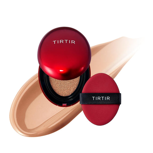 [*Mini Size*] TIRTIR Mask Fit Red Cushion Foundation | Full coverage, Weighless, Skin fit, Satin Glow Finish, Korean cushion foundation (#33C Hazel, 0.15 Fl Oz)