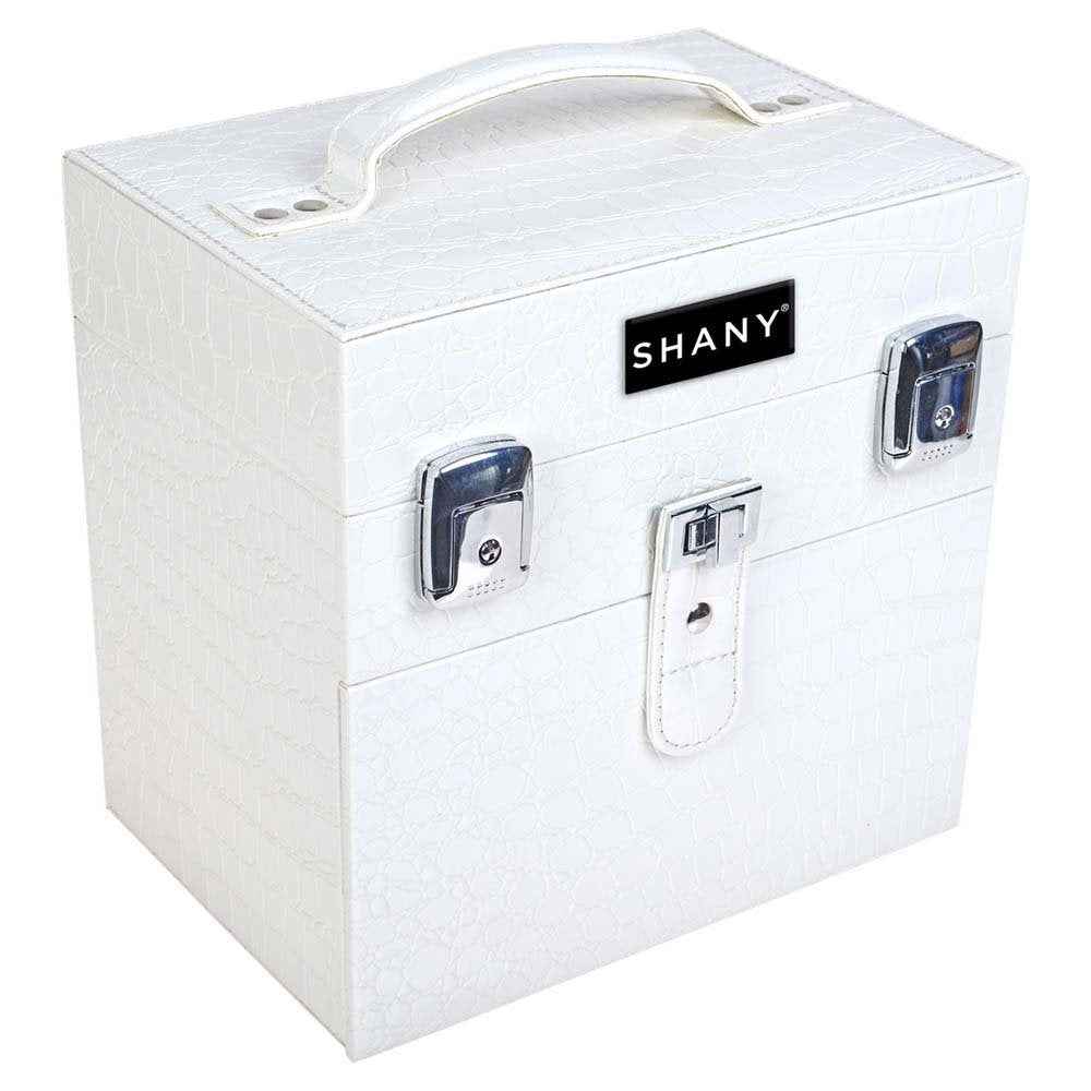 SHANY Color Matters - Makeup Travel Case Nail Accessories Organizer and Makeup Train Case - Makeup Storage Box - White Lily