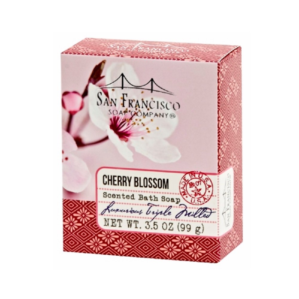 San Francisco Soap Company Cherry Blossom, Milled Bath Bar, 3.5 Ounce