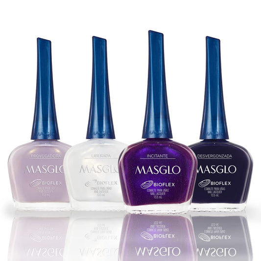 MASGLO Nail Polish Descaro Collection Nail Polish 4 Pcs New Trend - Colección Descaro 4 esmaltes de las últimas tendencias - 0.5 Fl. Oz.