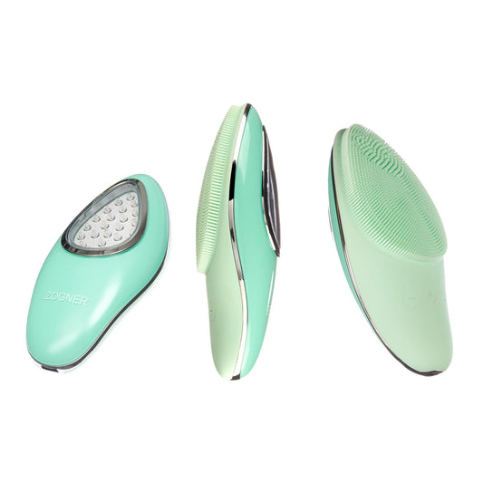 Rechargeable Silicone Facial Cleansing Brush & Face Scrubber, Water-Resistant Electric Face Exfoliator with LED Light, 6 Vibration Modes, Deep Cleansing Brush for All Skin Types, Men & Women