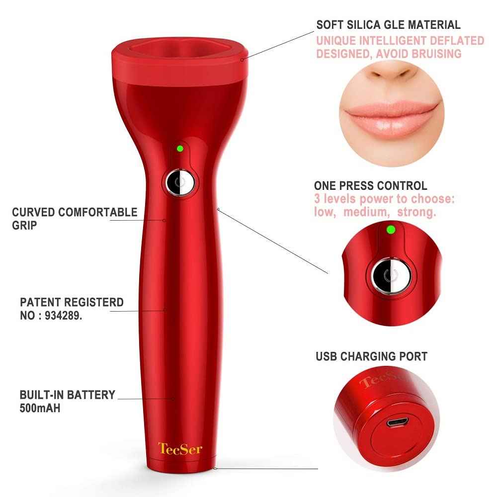 Lip Plumper Tool,CXGTCI Lip Suction Plumper Device Tool,Automatic Lip Plumpers Electric Lip Enhancer Fuller Device 3 Strength USB Charging Lip Thicker Tool