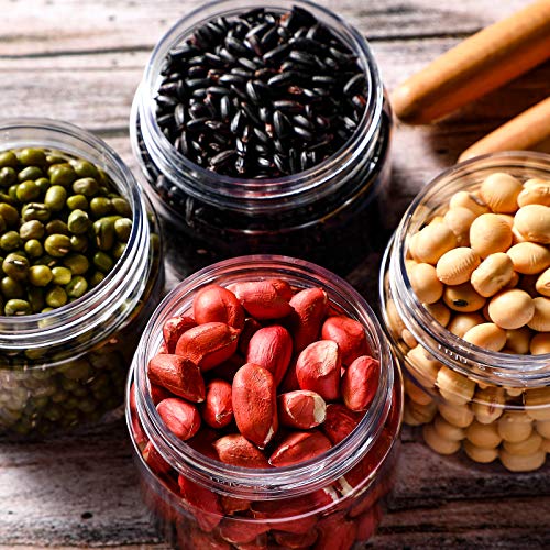 SATINIOR 24pc Clear Plastic Jars with Gold Lids - 2oz Round Storage Containers