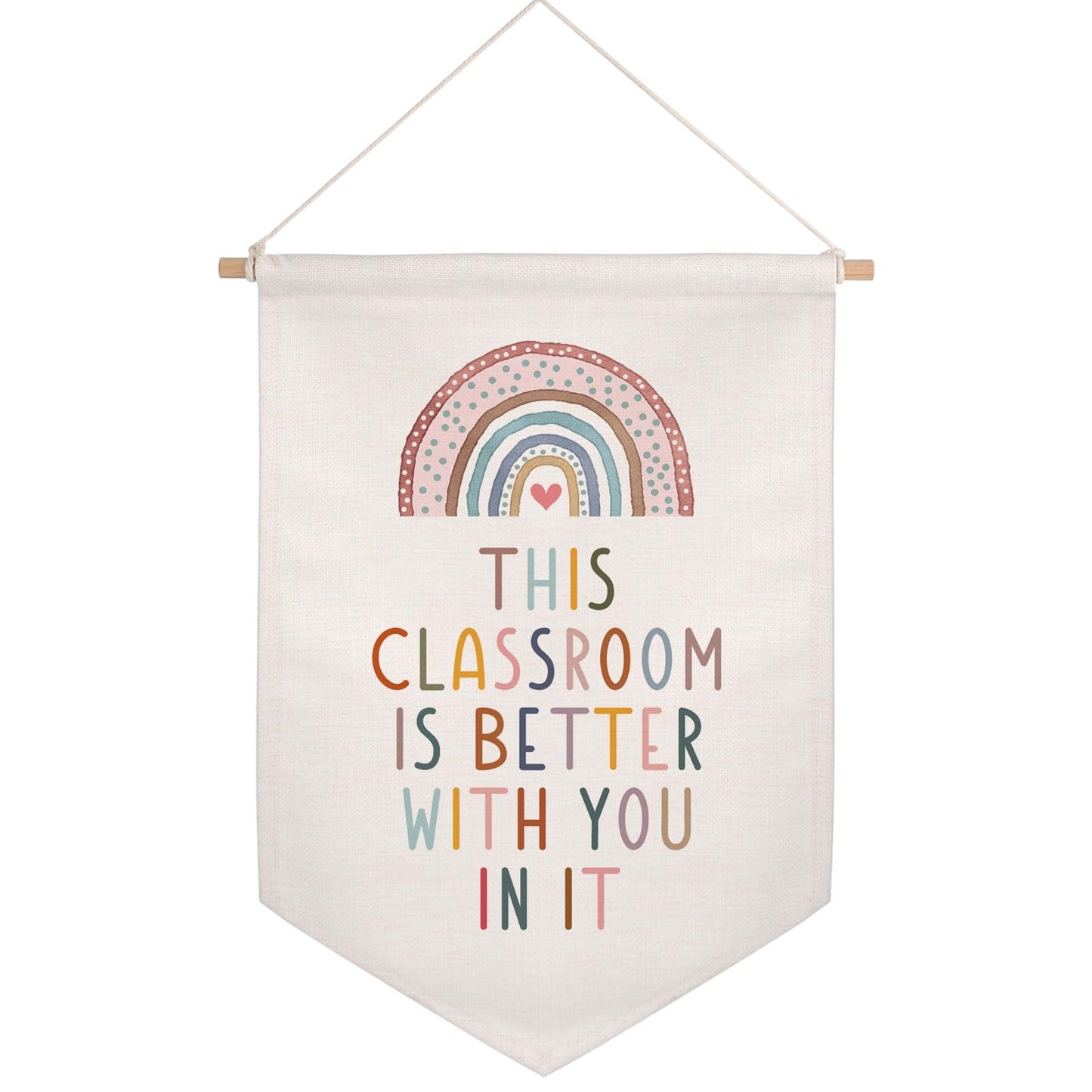 This Classroom Is Better With You In It, Boho Classroom Decor, Classroom Wall Banner, Classroom Door Signs, Elementary School Classroom Hanging Art, Rainbow Decor, Child Art, Teacher Gift