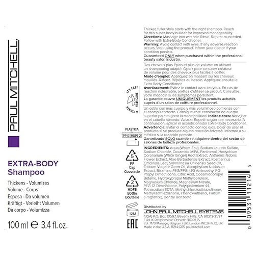 Paul Mitchell Extra-Body Shampoo, Adds Bounce + Fullness, For Fine Hair