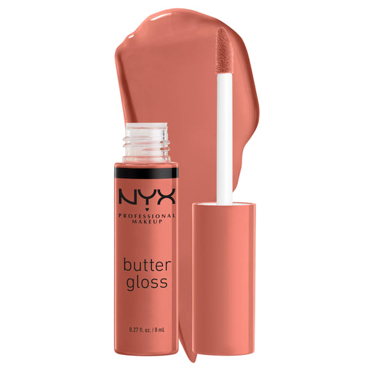 NYX PROFESSIONAL MAKEUP Butter Gloss, Non-Sticky Lip Gloss - Bit Of Honey (Peach Nude)