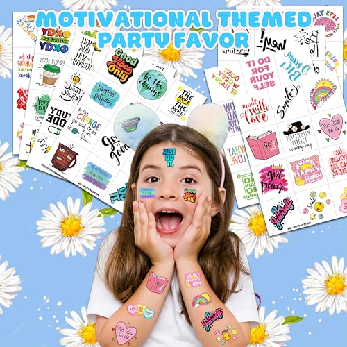 96 PCS Motivational Temporary Tattoos for Kids
