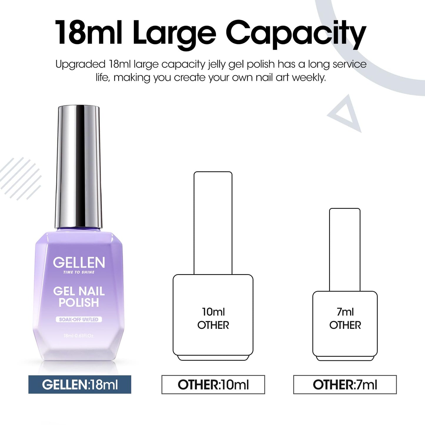 Gellen Gel Nail Polish, 18ml Haze Blue Gel Nail Polish Dark Blue Nail Polish Gel Soak Off UV LED Nail Gel Polish Nail Art DIY Manicure Home Salon Gifts for Women Girls