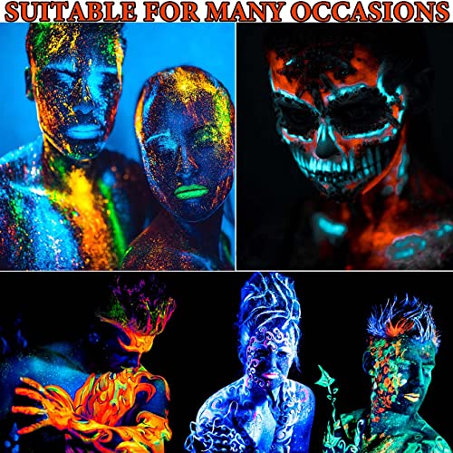 Glow in the Dark Face Paint Set - 12 Colors Neon Body Makeup