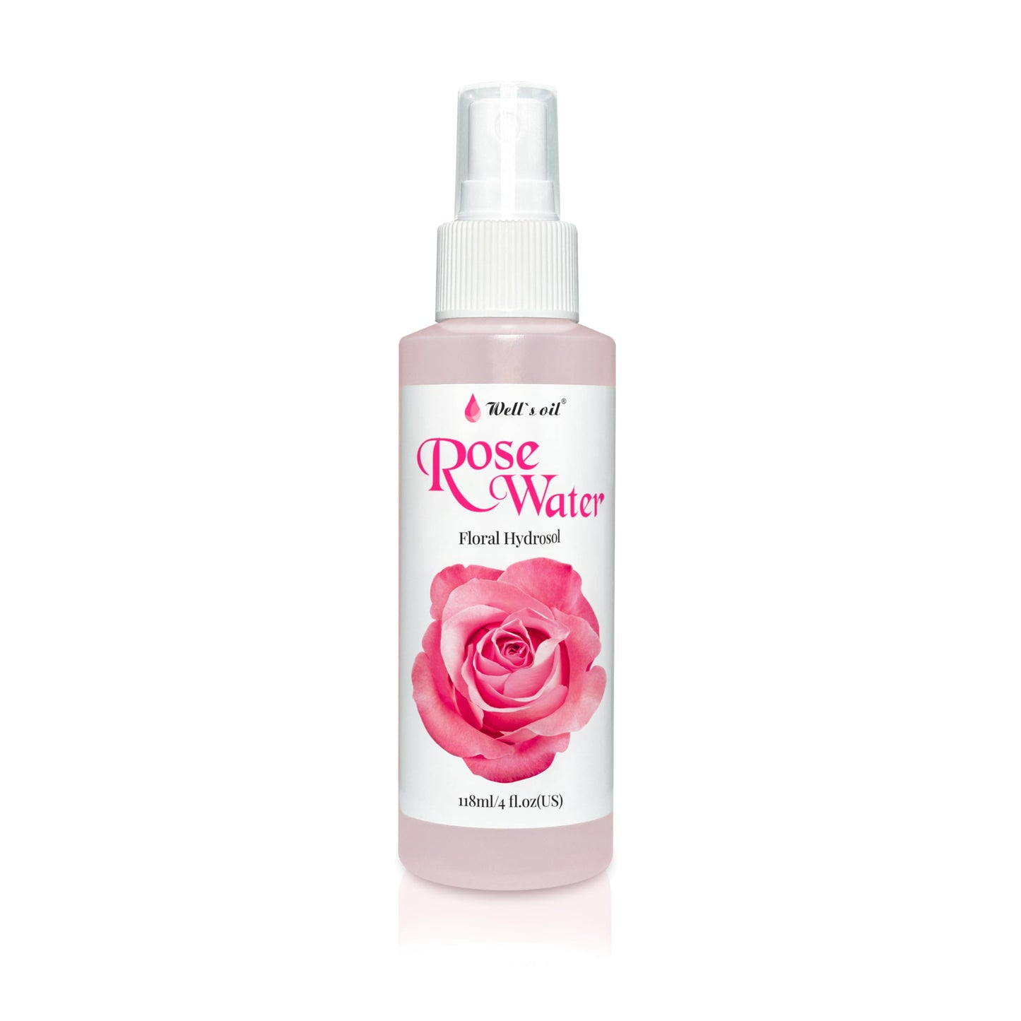 Well's Rose Water Mist Spray | 4 fl. oz. | 100% Natural | Hydrating & Soothing | For Skin & Hair Care