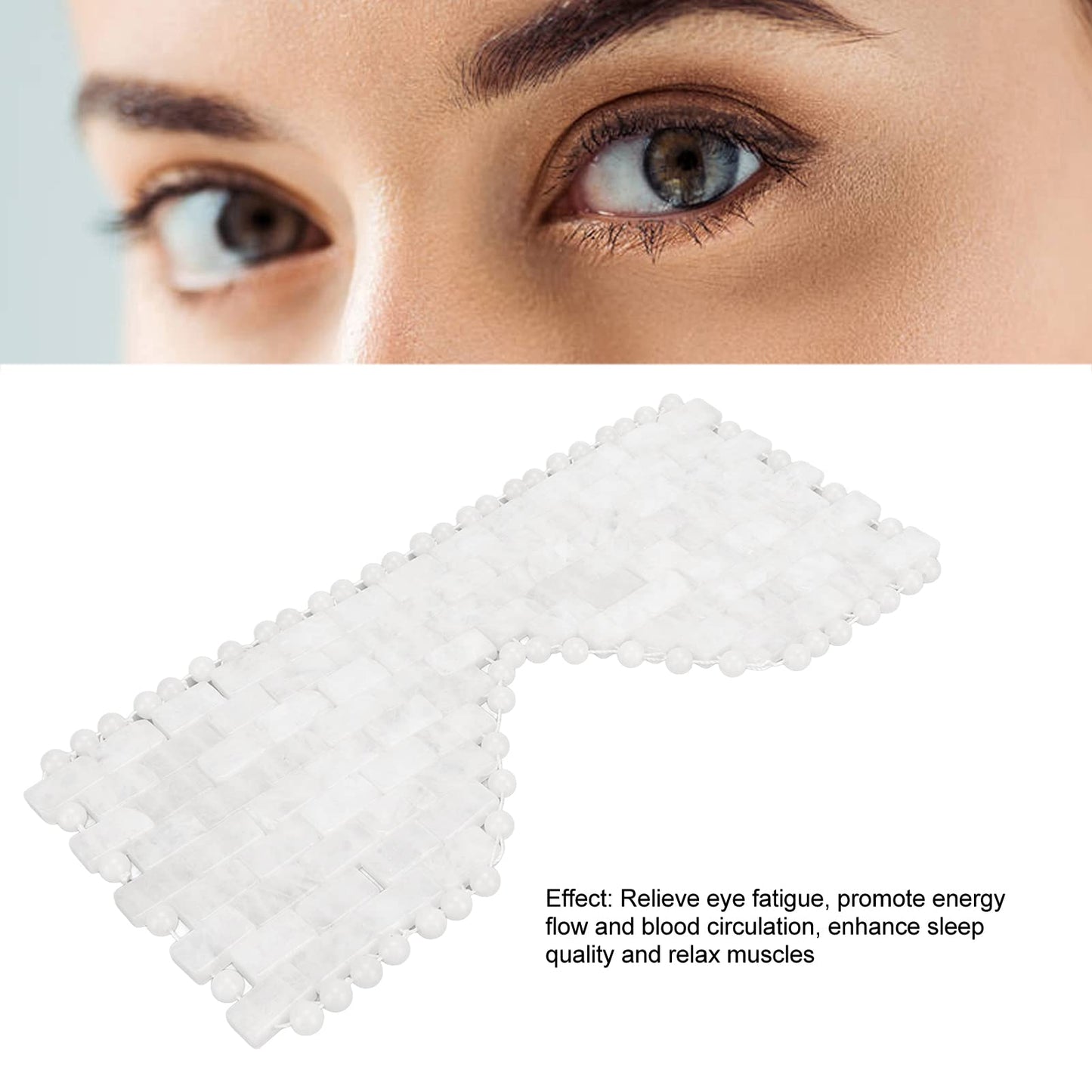 White Quartz Jade Eye Mask, Reduce Fatigue and Puffiness, Cooling Crystal Stone, Easy to Use with Comfortable Skin Fit for Friends and Family