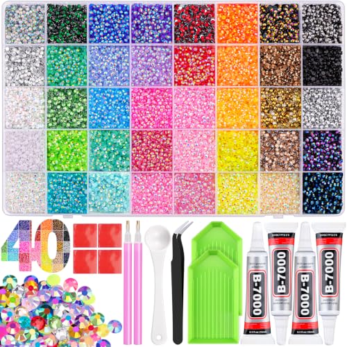 TINKRSTUFF Jelly AB Rhinestones Kit 50,000pcs 3mm for Jewelry & Crafts