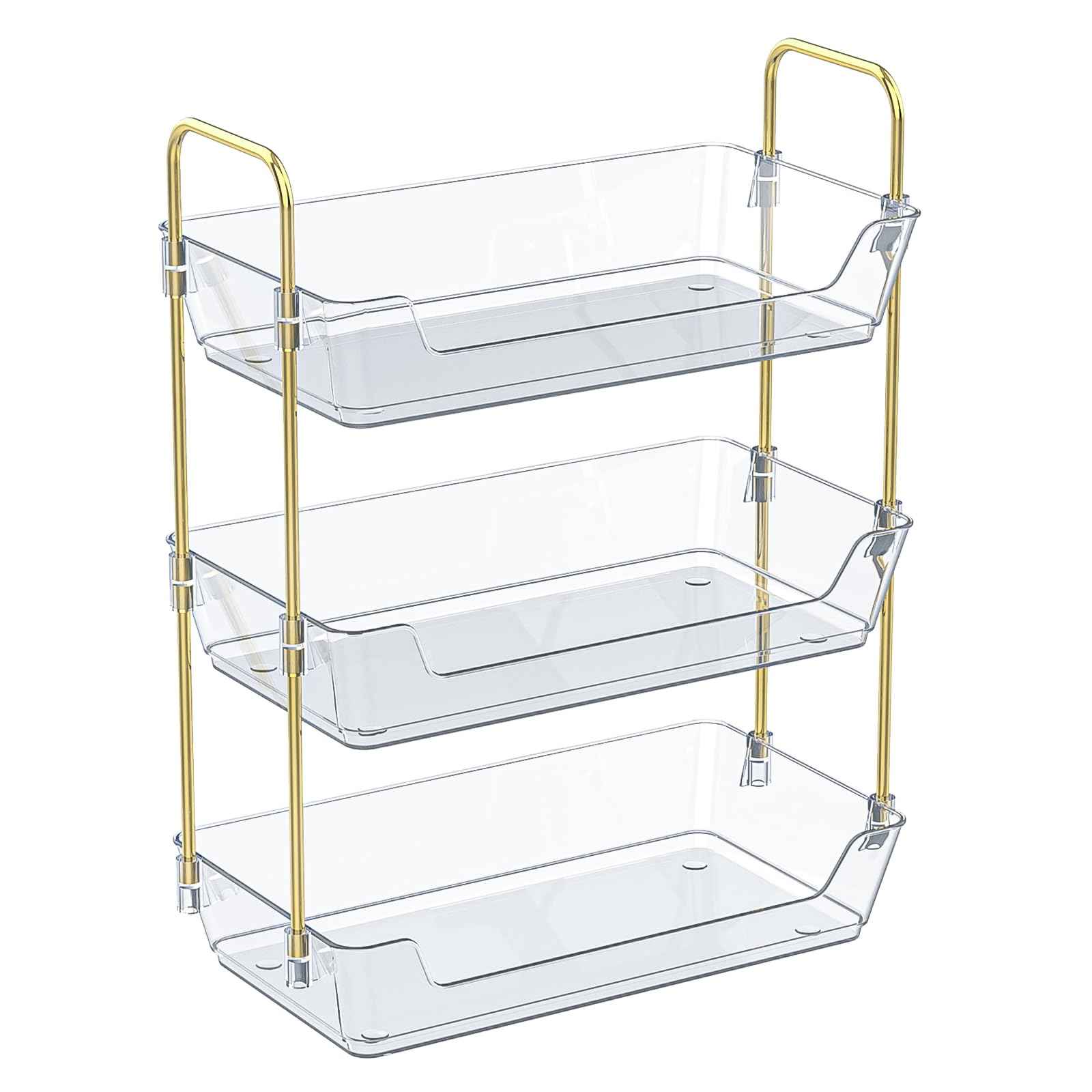 Leoenir 3-Tier Bathroom Organizer Countertop – Makeup, Perfume, and Skincare Storage Tray for Bathroom, Dresser, and Vanity