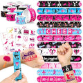 Cheerleading Party Favors Set - 36 Tattoos & 24 Slap Bracelets