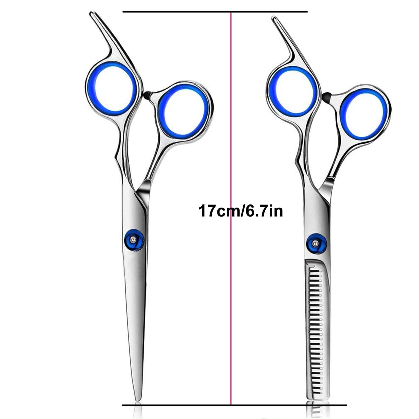 JISTL Hair Cutting Scissors Hair Thinning Texturizing Shears Hairdressing Shears With Detachable Finger Ring for Barber/Men/Women/Salon&Home (Black)