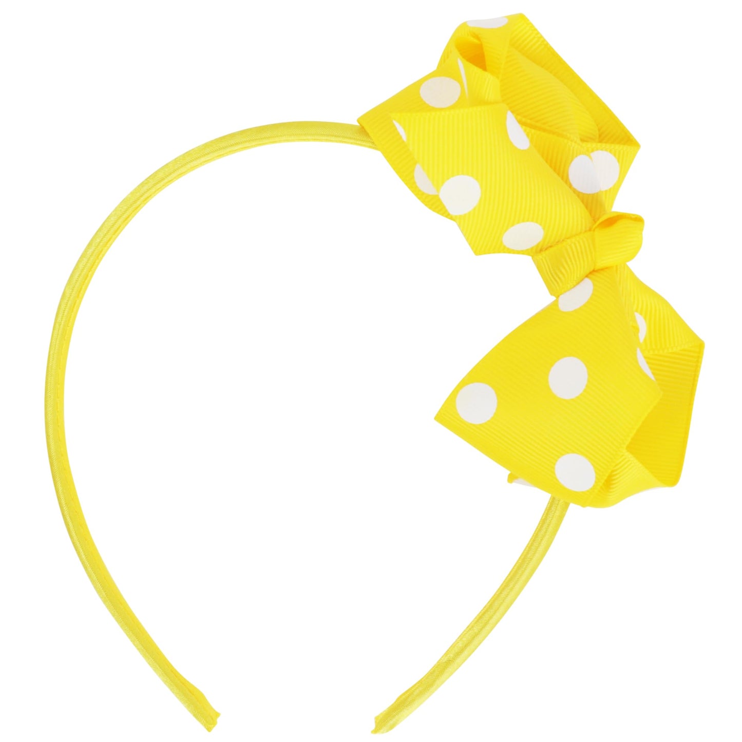 Motique Accessories Girls Polka Dot Bow Headband (Yellow)