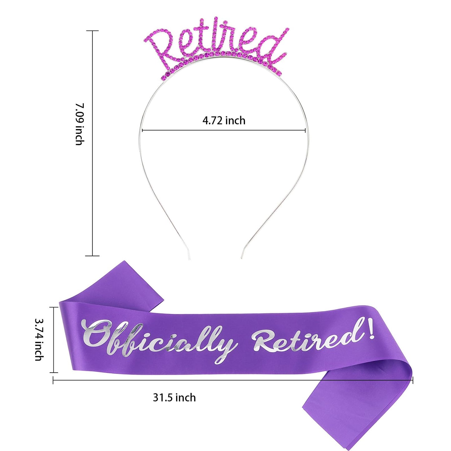 Semato Retirement Gift for Woman Purple Retirement Sash & Retired Tiara Kit Happy Retirement Party Decorations Best Retirement Gifts