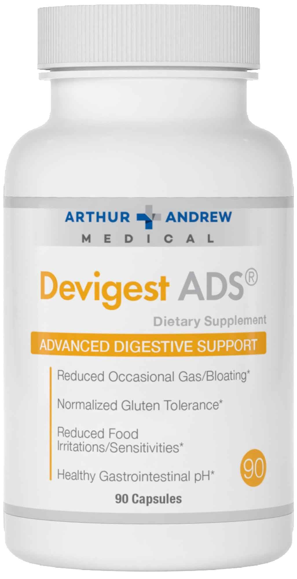 Arthur Andrew Medical - Devigest ADS, Advanced Digestive Support, Relief for Lactose Intolerance and Casein Sensitivities, Vegan, Non-GMO, 90 Capsules