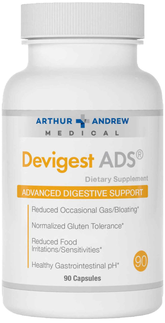 Arthur Andrew Medical - Devigest ADS, Advanced Digestive Support, Relief for Lactose Intolerance and Casein Sensitivities, Vegan, Non-GMO, 90 Capsules