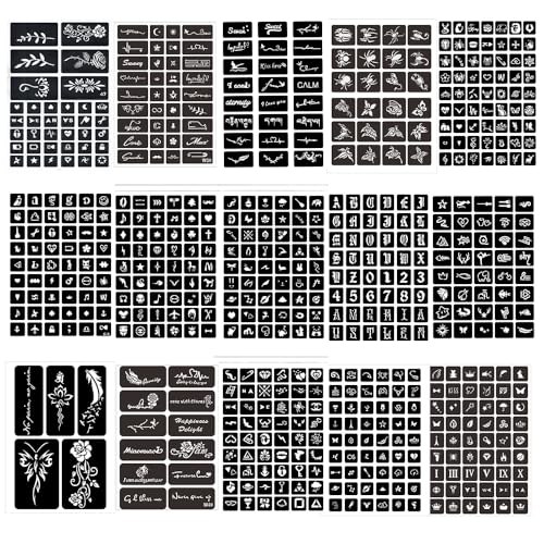 Henna Tattoo Stencil Kit - 630 Designs, 16 Sheets