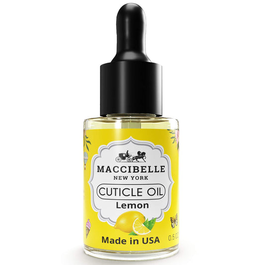 Maccibelle Cuticle Oil 0.5 oz - Heals Dry Cracked Cuticles (Lemon, 0.5 Fl Oz)