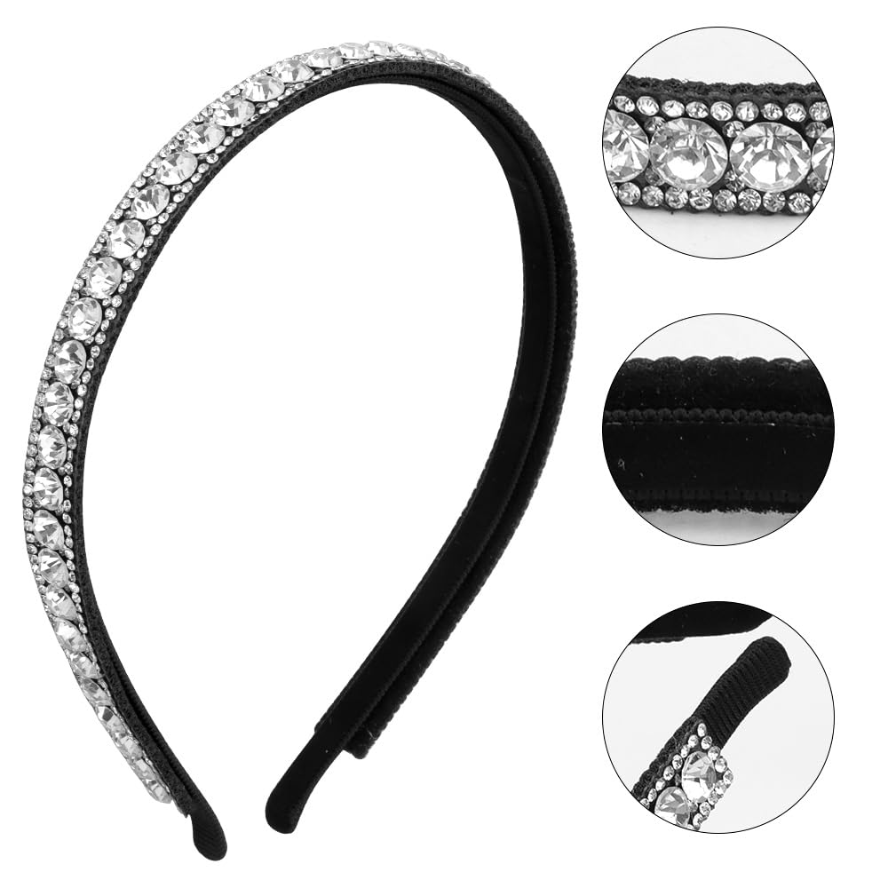 FASOTY Rhinestone Headband Silver Women Girls Fashion Handmade Sparkly Crystal Diamond Bling Headbands Hair Hoops Headband Beaded Jeweled Hairband Hair Accessories