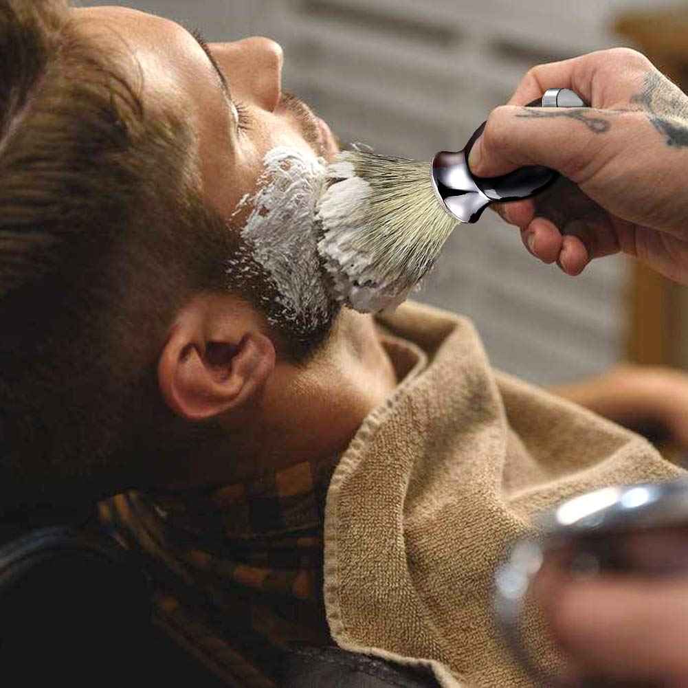 GRUTTI Shaving Bowl, Stand and Brush Set - 3-Piece Magnetic Base Bowl, Chrome Alloy Stand & Synthetic Brush | Razor Not Included