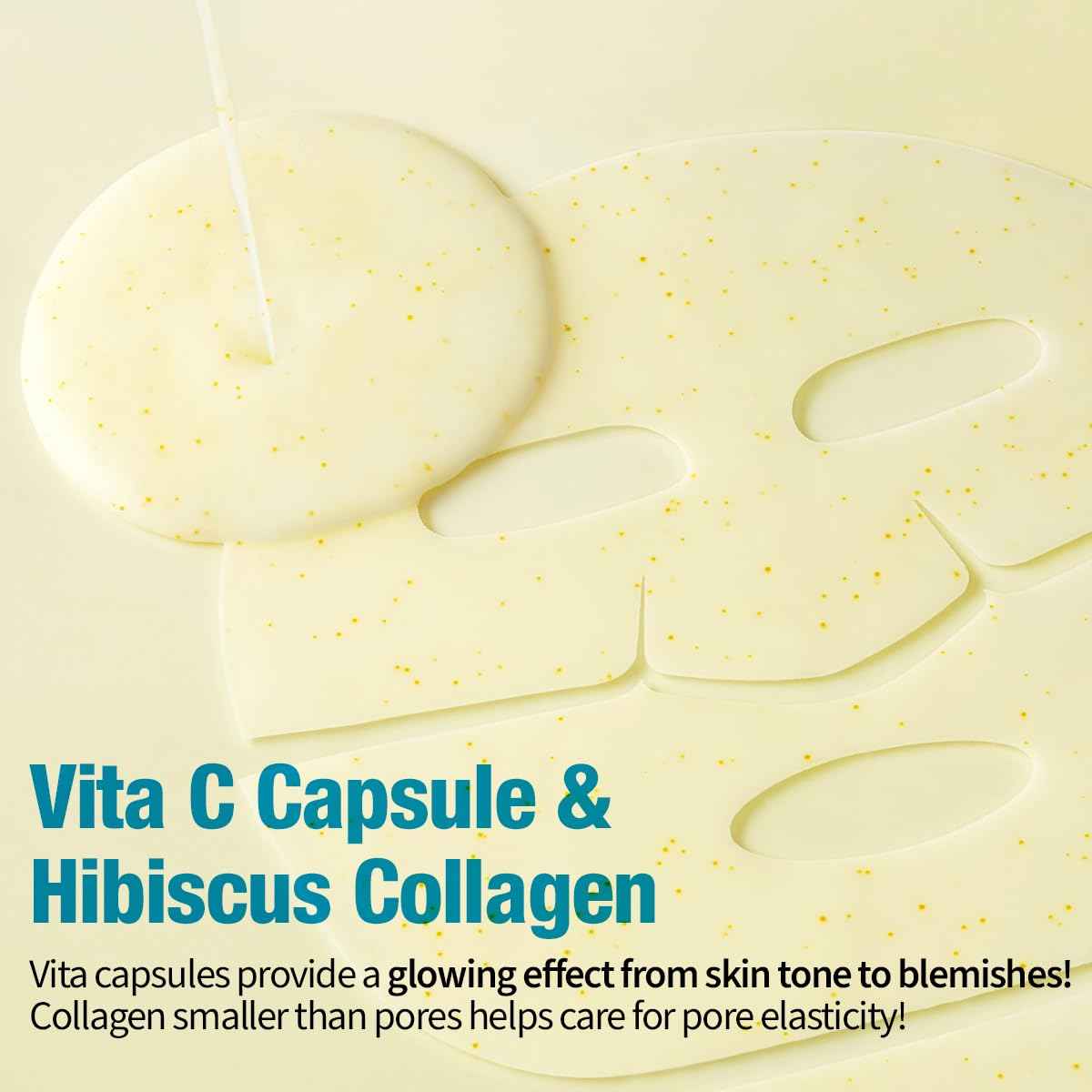 GOODAL Green Tangerine Vita C Gel Mask, Deep Moisturizing Hydrogel Essence, Vitamin C Face Mask for Glass & Glow Skin, Overnight Facial Mask, Jelly Mask for Sensitive Skin, Korean Skin Care, 5EA