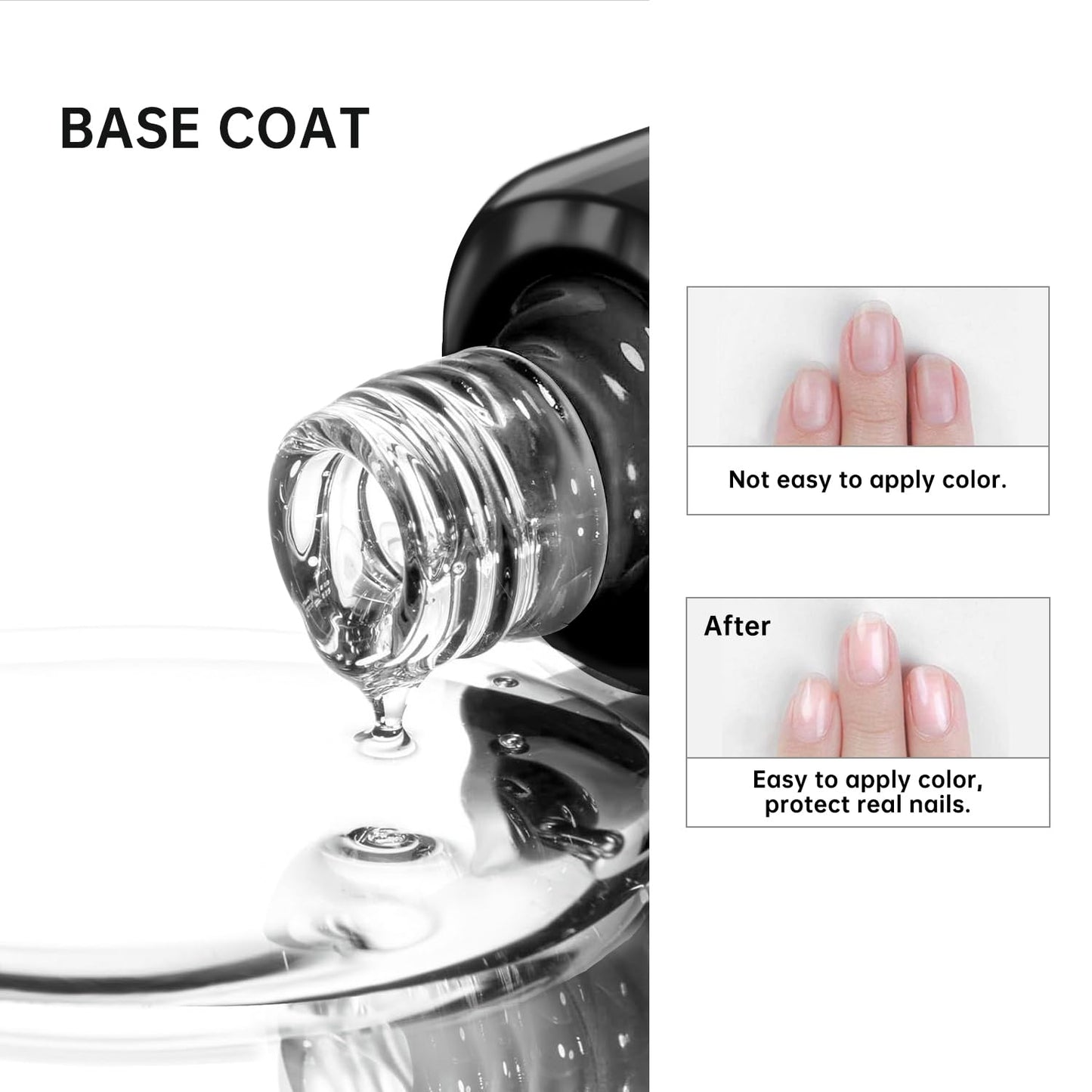 Love easy Hypoallergenic Gel Nail Polish, Hema Free Gel Polish Base Gel - Multifunctional Clear Hard Gel Nail Polish Base Coat