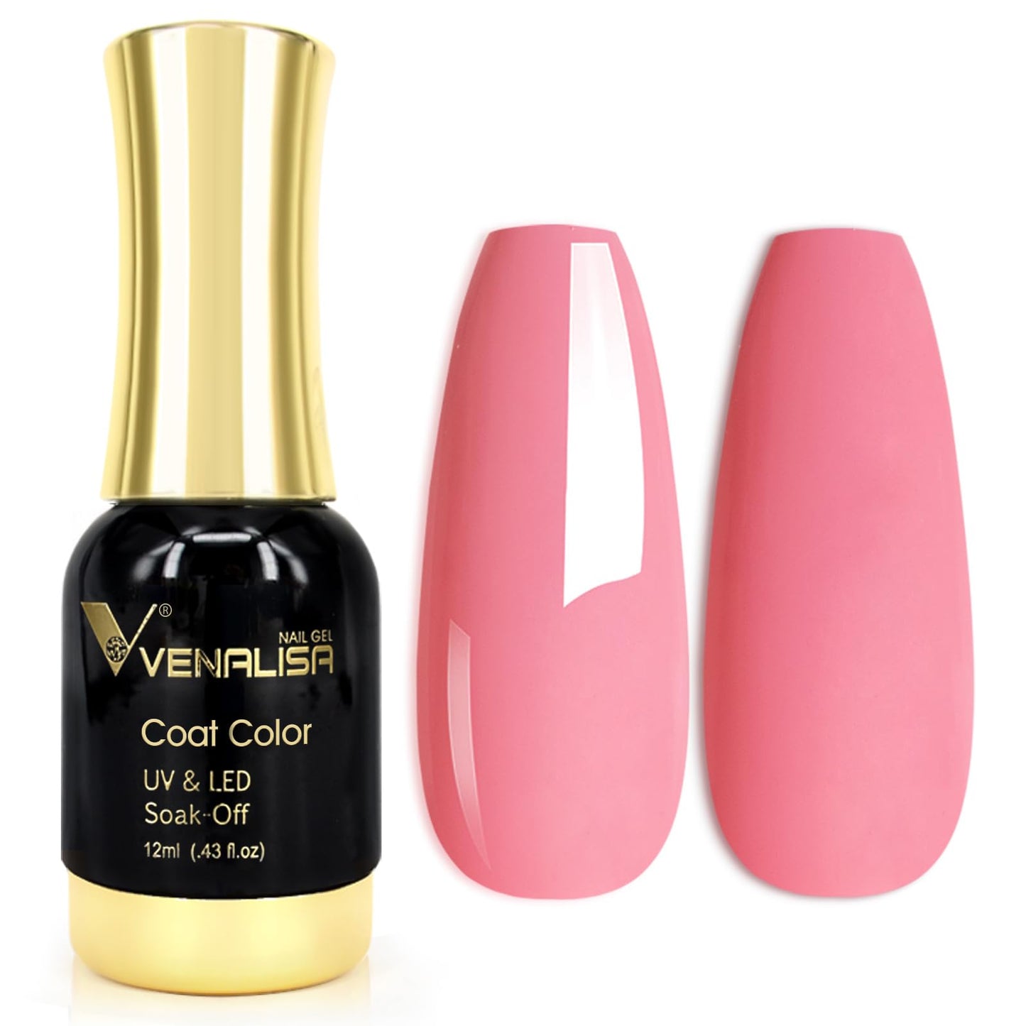 VENALISA Pink Gel Nail Polish, 1Pcs Pink Gel Polish Baby Pink Color Nail Polish Gel High Gloss Soak Off U V Gel Nail French Nail Manicure Salon DIY