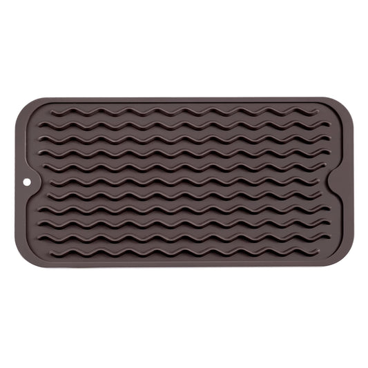 MicoYang Silicone Dish Drying Mat for Multiple Usage,Easy clean,Eco-friendly,Heat-resistant Silicone Mat for Kitchen Counter,Sink,Bar,Bottle,or Cup Coffee S 12 inches x 6 inches