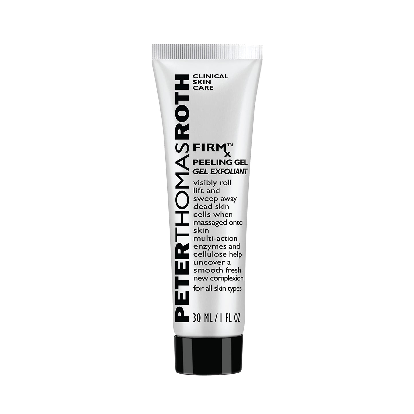 Peter Thomas Roth | FIRMx Peeling Gel, Travel Size | Exfoliant for Dry and Flaky Skin, Enzymes and Cellulose Help Remove Impurities and Unclog Pores, 1 fl. oz.