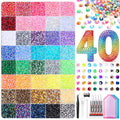JOICEE 40000 Resin Rhinestones 40 Colors 3mm Flatback with Glue Kit