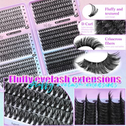 Lash Clusters 708 Pcs Mixed 8-16mm, 30D-100D Wispy Extensions