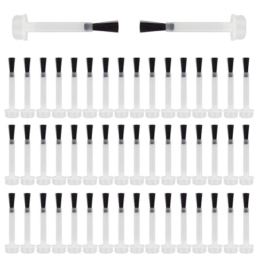 DKAF 50pcs Nail Polish Replacement Brush Kit, Dip Powder Liquid Replacement Brushes, Soft Brush Head, Easy to Use, Dipping Powder Liquid Brushes Set-Black