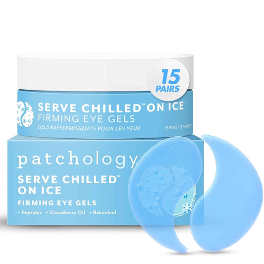 Patchology Serve Chilled On Ice Firming Under Eye Mask Patches with Peptides, Cloudberry Oil & Bakuchiol – Hydrogel Patches for Dark Circles, Puffiness, Fine Lines – Ideal Travel Essential - 15 Pairs