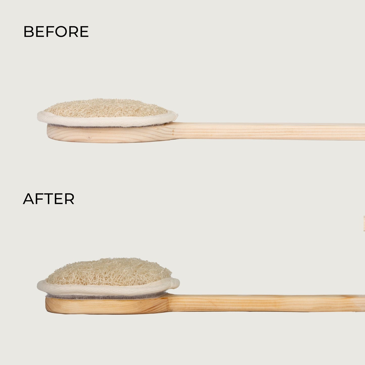 Natural Loofah, Exfoliating Body Scrubber with Handle, Biodegradable Bath Loofahs on Stick, Replaceable Pads, Chemical-Free Bath & Body Loofah for Women, Men and Kids