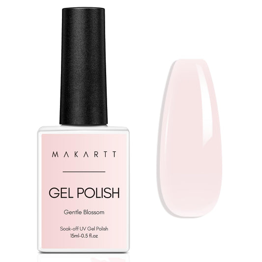 Makartt Gel Nail Polish Set 15ML Natural Gel Polish Jelly Light Pink Color Soak Off UV Nail Art Manicure DIY Salon Home for Woman Girls-Gentle Blossom